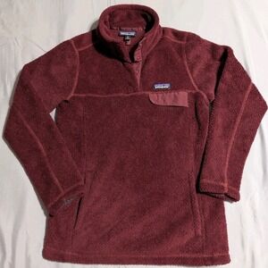 Patagonia Re-Tool Snap-T Pullover Womens XS Burgundy Polartec Fleece Jacket